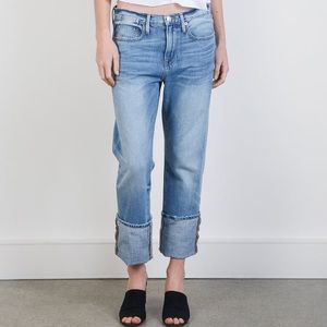 FRAME Denim Le Oversized Cuff Jean Whitesands